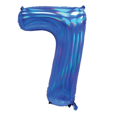 SENSATIONS - 30'' Iridescent Blue Number 7 -BLRF-NBBU30/7