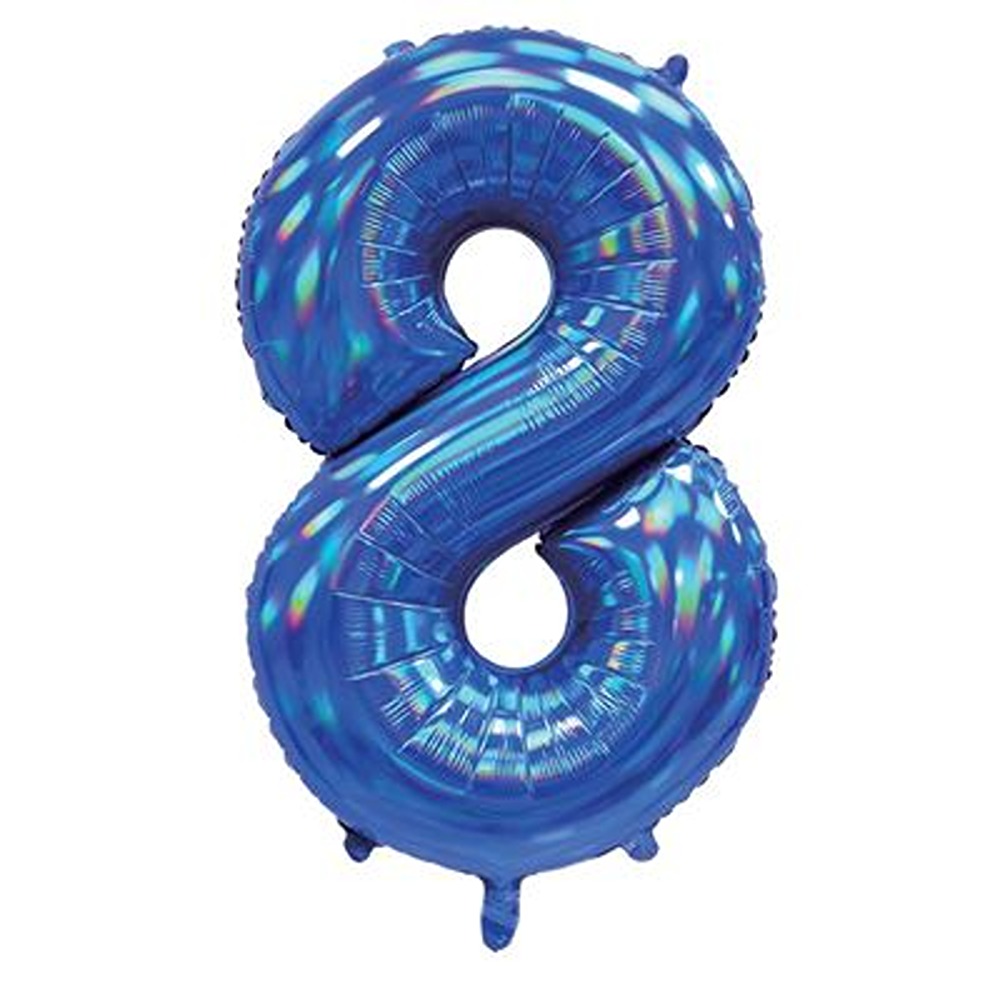 SENSATIONS - 30''Iridescent Blue Number 8 - BLRF-NBBU30/8