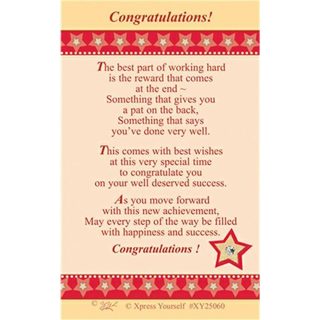 Xpress Yourself - Congratulations - Wallet Card - 6pk - XY25060A