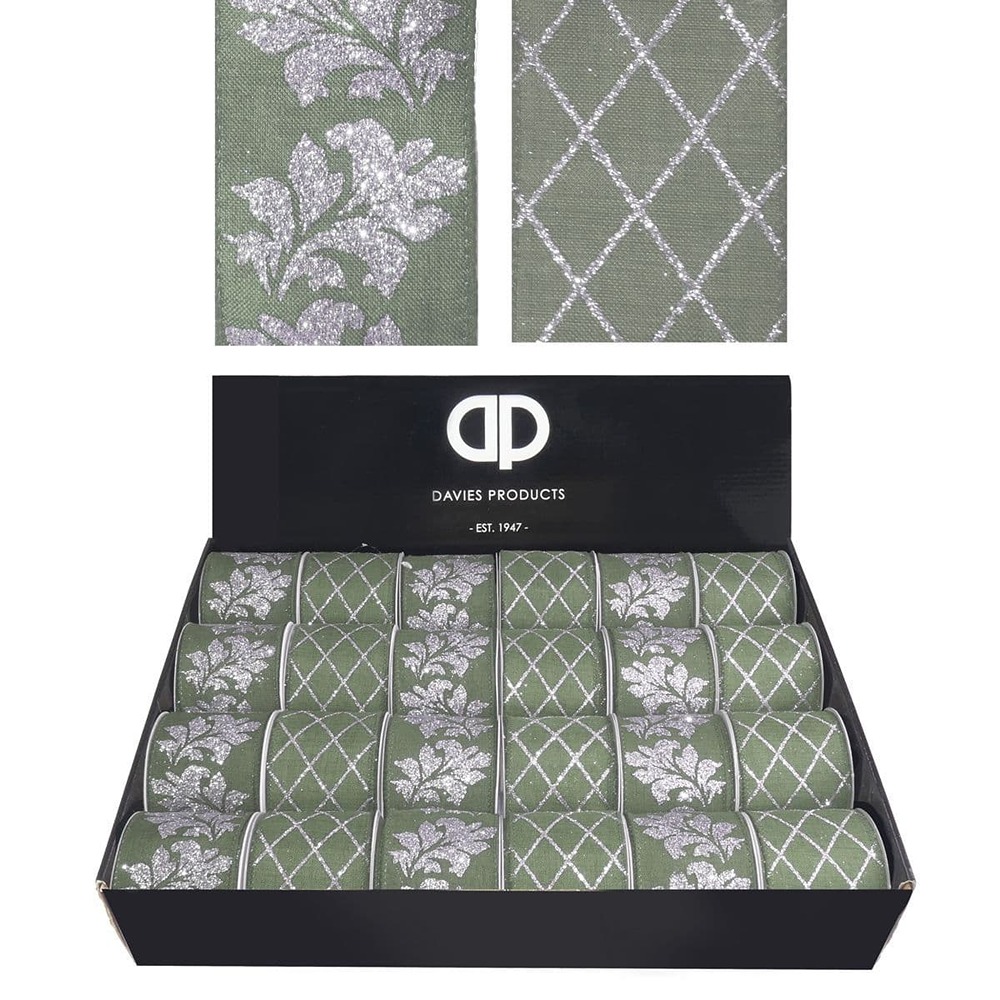 2.7M NAT&DECO WIRED RIBBON SAGE - 58570