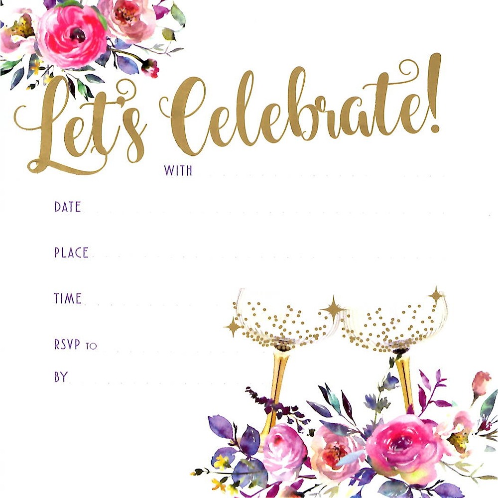 Invitation Cards Let's Celebrate - 8pk - 7987 - Tallon