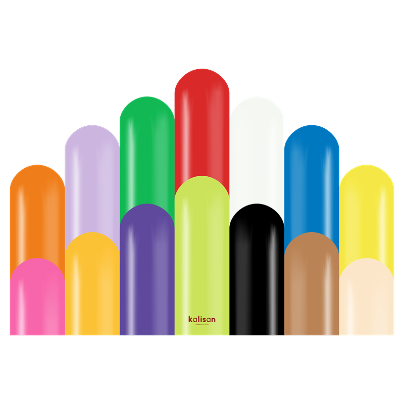 160 Modelling Balloon Standard Assorted 50ct Nozzle up - 10123115