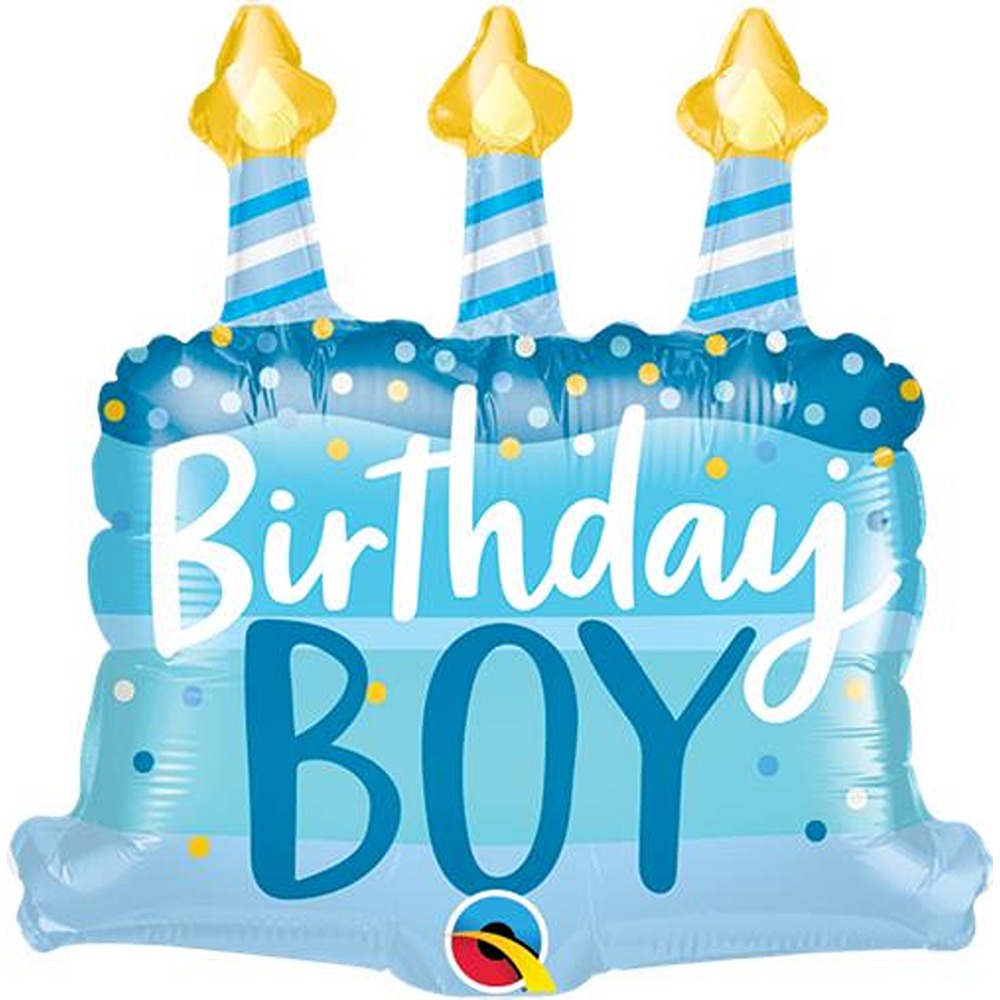 Qualatex 14" Birthday Boy Cake Blue Mini - 25052