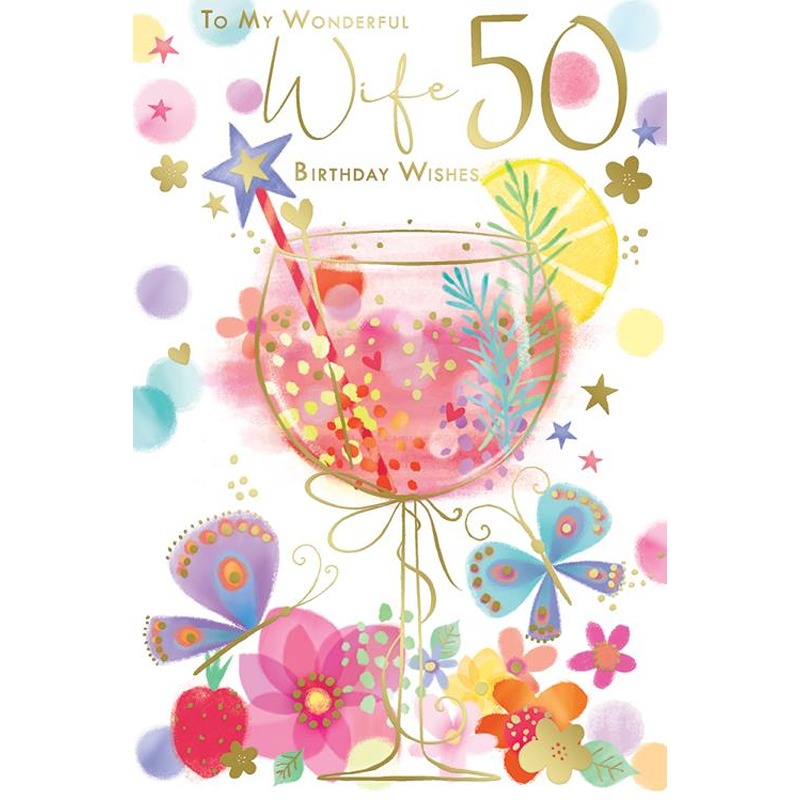 50th Birthday - Wife - C75 6pk - NMT123