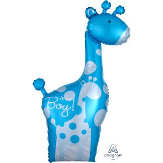 Anagram Dad & Baby Blue Giraffes SuperShape XL Foil Balloons 25"/64cm w x 42"/107cm h P35