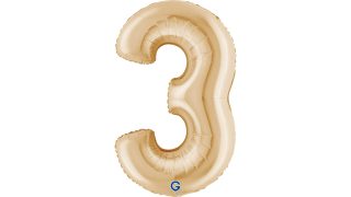 Grabo 40" White Gold Number 3 Shape Pkt - 293WHG-P