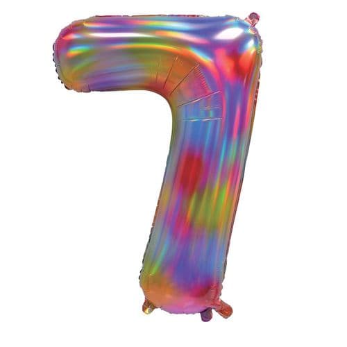 Sensations 30" Iridescent Rainbow Number 7 Pkt - BLRF-NBRB30/7