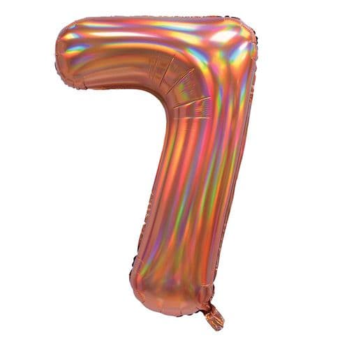 Sensations 30" Iridescent Rose Gold Number 7 Pkt - BLRF-NBRG30/7