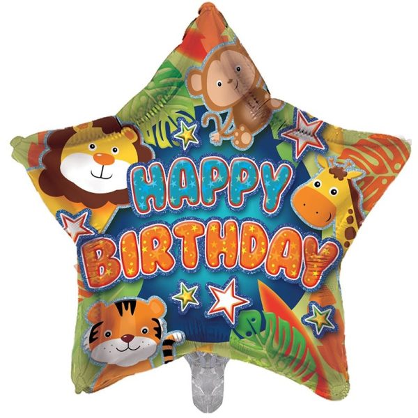 Jungle Animals Happy Birthday Star Foil - 18" - BL-GBST19/97