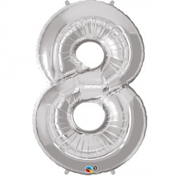 QUALATEX 42" 01CT - NUMBER 8 SILVER