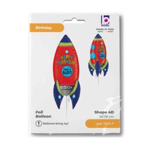 Grabo 36" Blasting Birthday Rocket D4 Dimensionals Shape Packaged