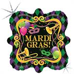 Grabo 18" Holographic Mardi Gras Party Packaged - 36222H-P