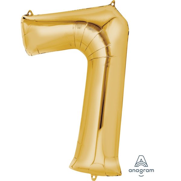 Anagram - Number 7 Gold SuperShape Foil Balloons - 34" - 2825601