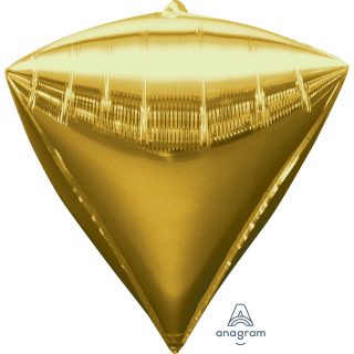 Anagram Gold Unpackaged Diamondz Foil Balloons 15"/38cm w x 17"/43cm h G20 - 3 PC