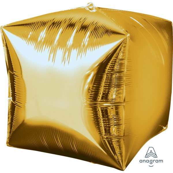 Anagram Gold Unpackaged Cubez Foil Balloons 15"/38cm G20 - 3 PC