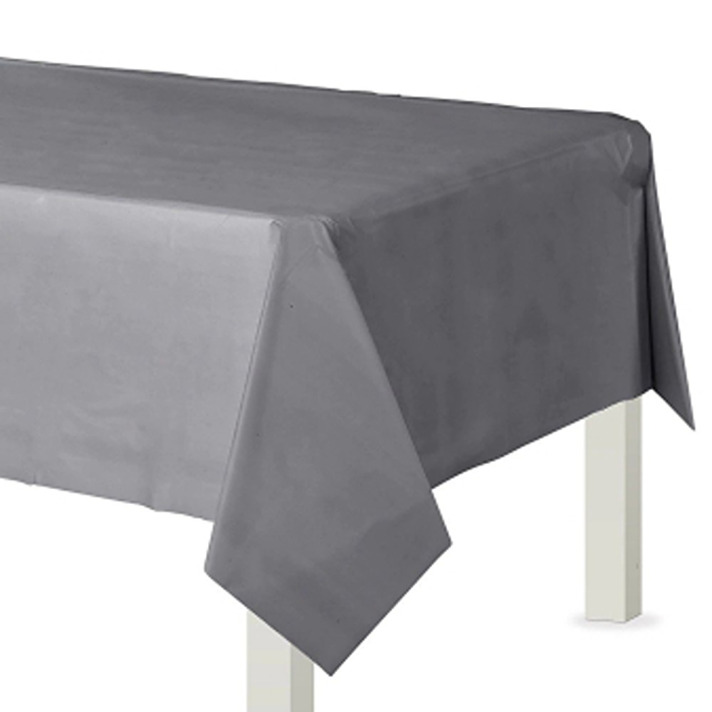 Silver Sparkle Plastic Tablecovers 1.37m x 2.74m - 77018/18