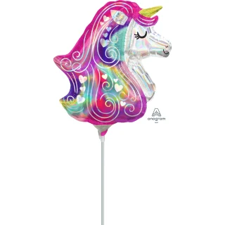 Anagram 14" Holographic Raibow Unicorn Head - 40520