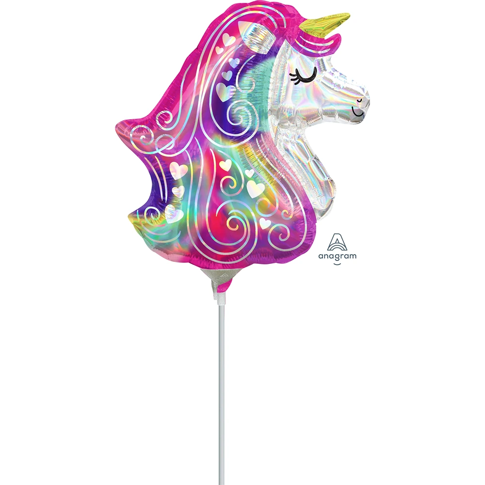 Anagram 14" Holographic Raibow Unicorn Head - 40520