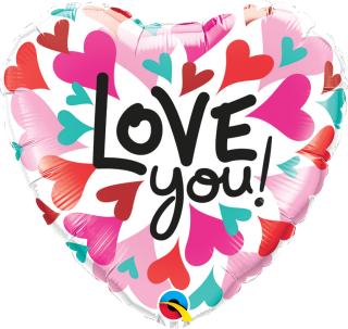 Qualatex 18" Love You Covering Hearts - 46070