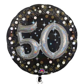 Anagram Gold Sparkling Celebration Sparkling 50th Foil Multi-Balloons 36"/91cm w x 36"/91cm P75