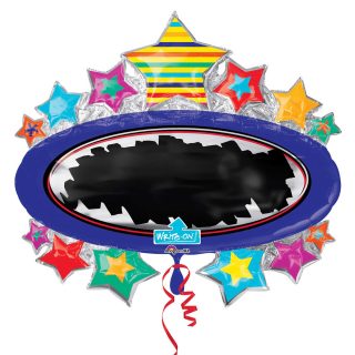Anagram Bright Star Blackboard Marquee SuperShape Write-On Foil Balloons 31"/78cm x 28"/71cm P38