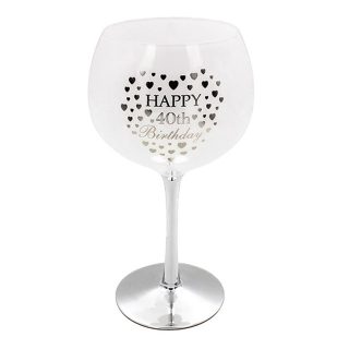 HAPPY 40TH GIN GLASS - LP47173