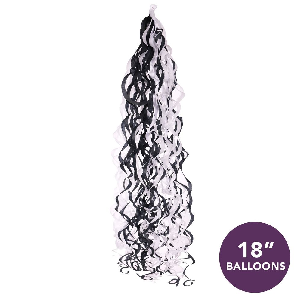 Black / White Balloon Tassels - For 18 Inch Balloons