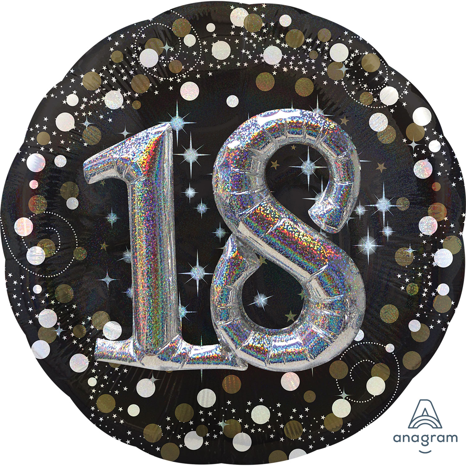 Anagram Gold Sparkling Celebration 18th Multi Foil Balloons 36"/91cm P75