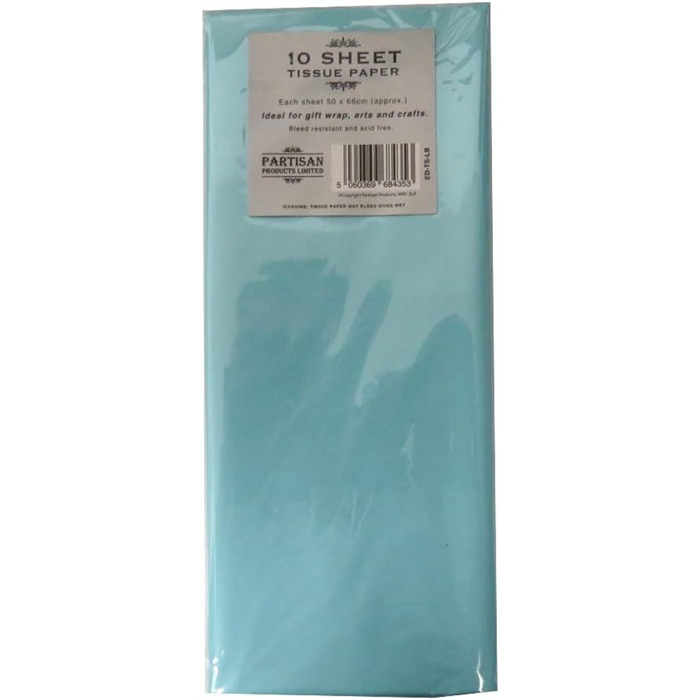 Partisan – Baby Blue Tissue Paper – 50 x 66cm – 10 Sheets – ED-TS-LB