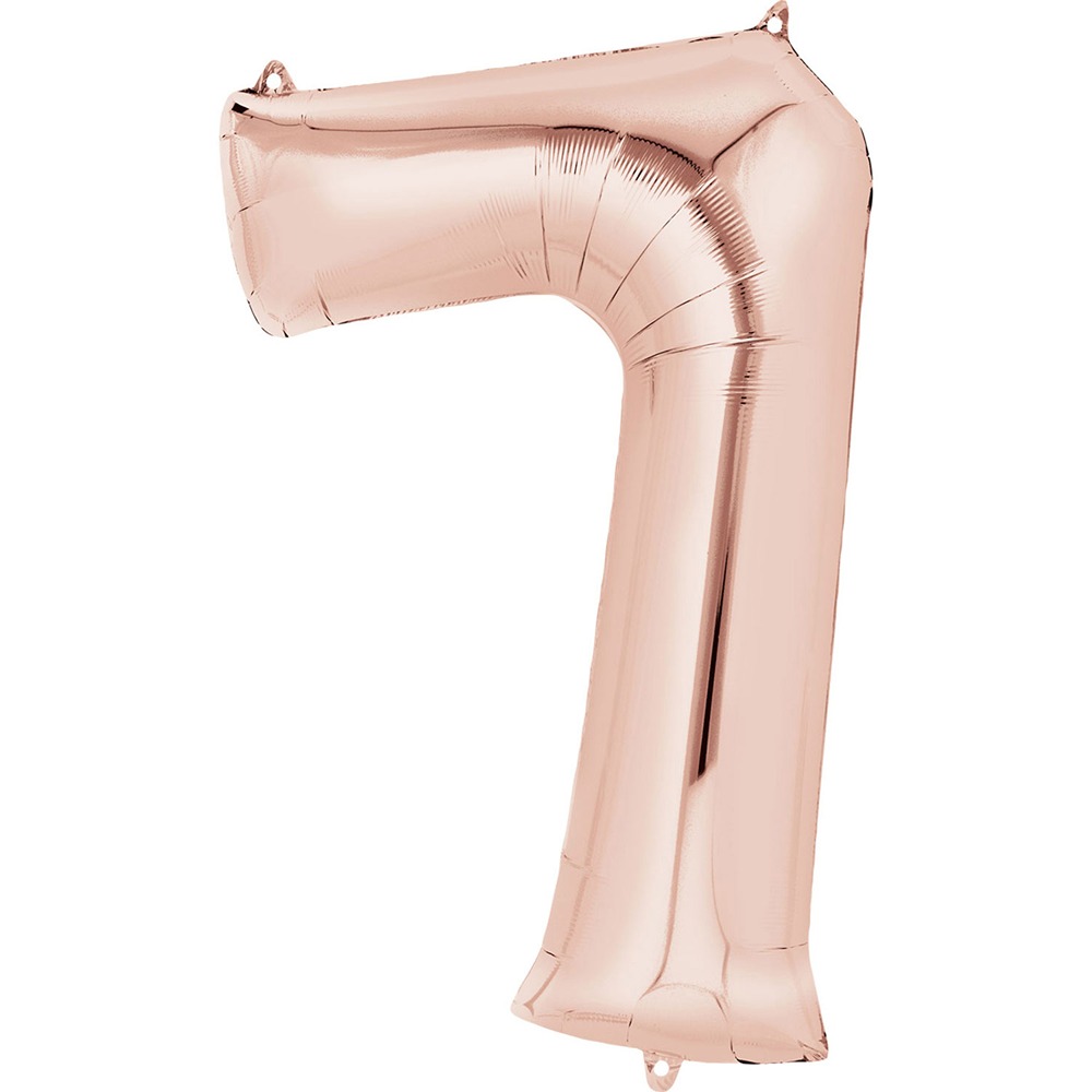 Anagram - Number 7 Rose Gold SuperShape Foil Balloons - 34" - 3621801
