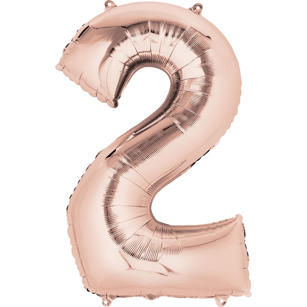 Anagram - Number 2 Rose Gold SuperShape Foil Balloons - 34" - 3621201