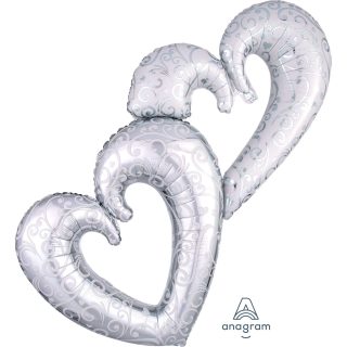 Anagram Interlocking Hearts Foil Multi Balloons P70