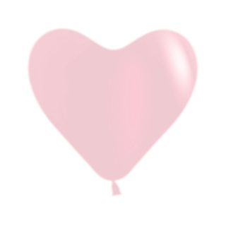 Sempertex 6" Fashion Heart Pastal Pink 100CT