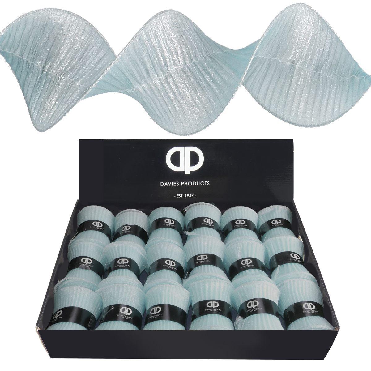 Davies Ruffle Ribbon ice - 57810