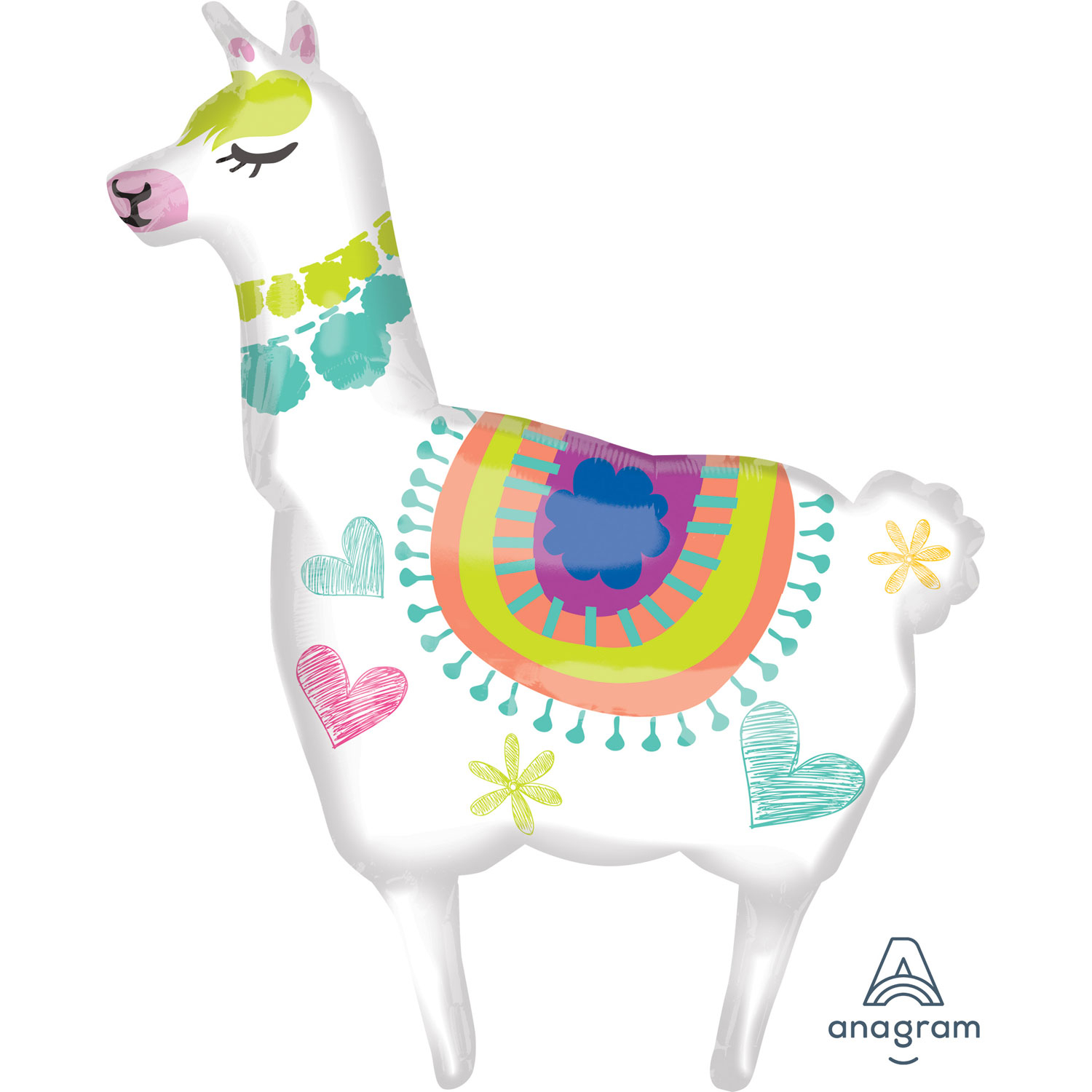Anagram Llama SuperShape XL Foil Balloons 28"/71cm w x 41"/104cm h P35