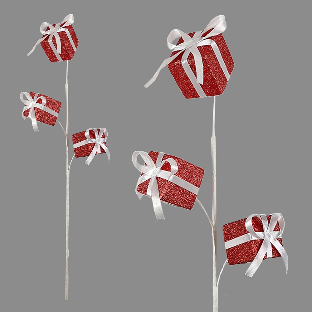 73CM RED GLITTER GIFT STEM - 59515
