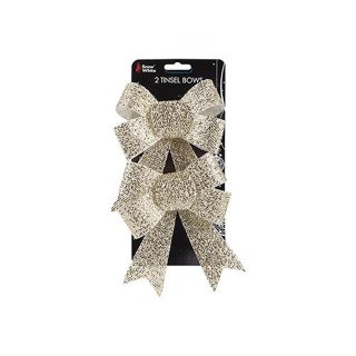 TINSEL DECORATIVE BOW GOLD - 502088G