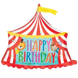 Anagram Happy Birthday Circus Tent SuperShape Foil Balloons 28"/71cm x 28"/71cm P35