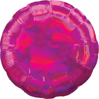Anagram Magenta Iridescent Circle Standard HX Unpackaged Foil Balloons S40