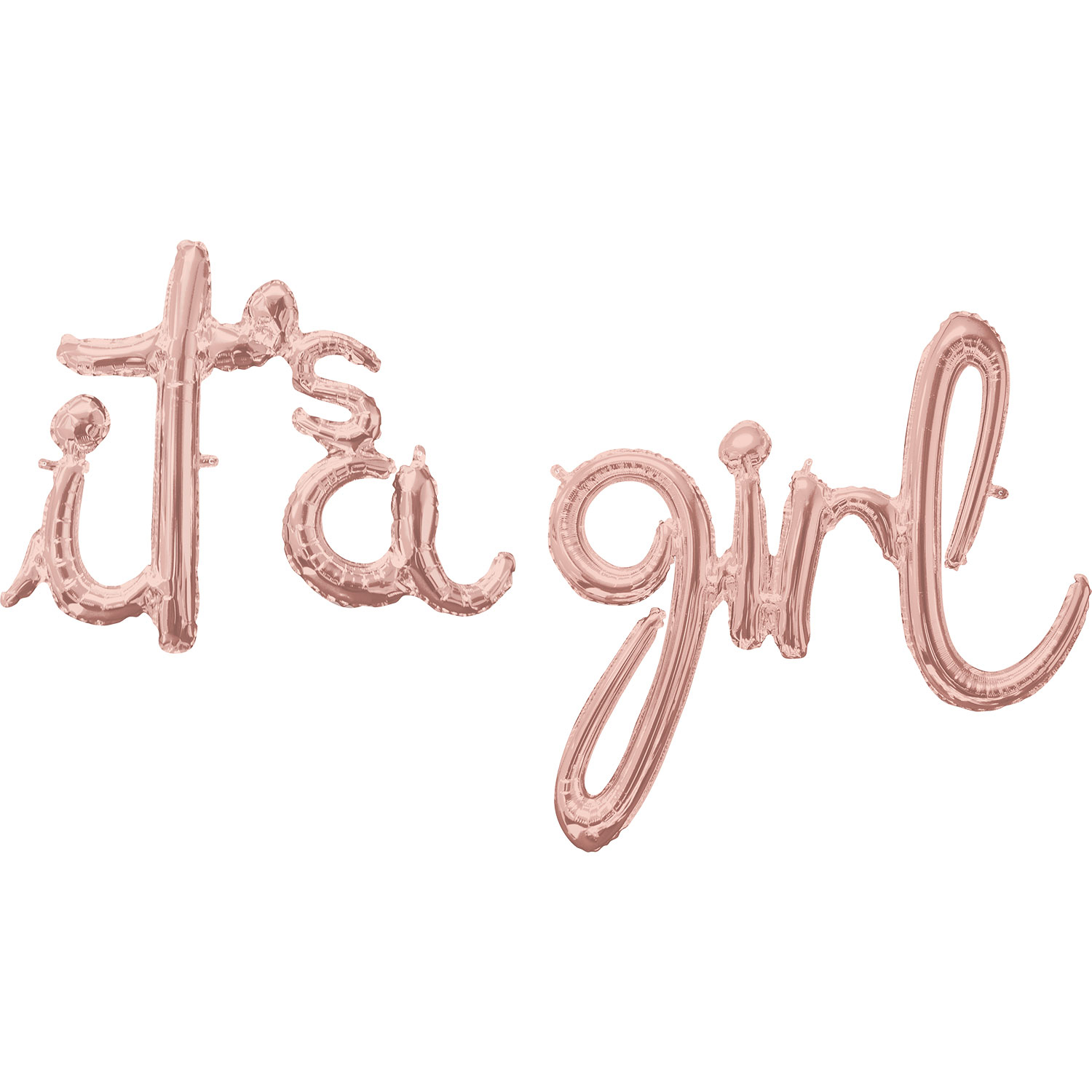 Anagram "It's A Girl" Rose Gold Script Phrase Foil Balloons G50