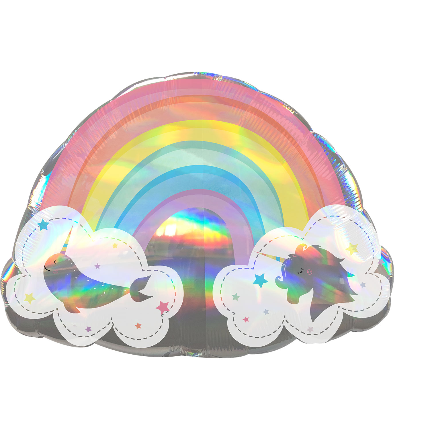 Anagram Magical Rainbow Holographic SuperShape XL Foil Balloons 28"/71cm w x 20"/50cm h P40