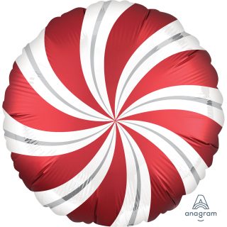 Anagram Satin Infused Sangria Candy Swirls Standard Foil Balloons S30