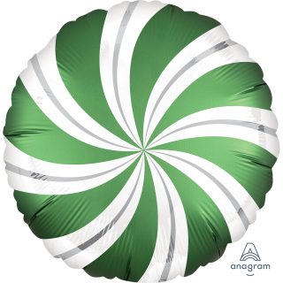 Anagram Satin Infused Emerald Candy Swirls Standard Foil Balloons S30