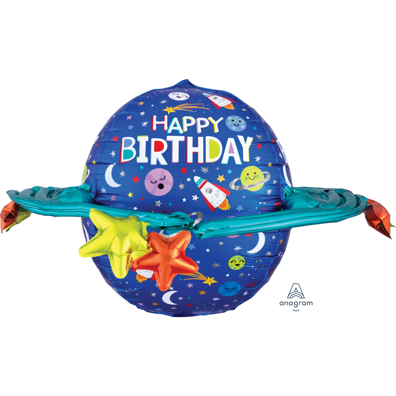Anagram Happy Birthday Galaxy UltraShape Foil Balloons 29"/73cm w x 20"/50cm h P60