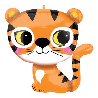 Anagram Tiger SuperShape Foil Balloons 25"/63cm w x 25"/63cm h P35
