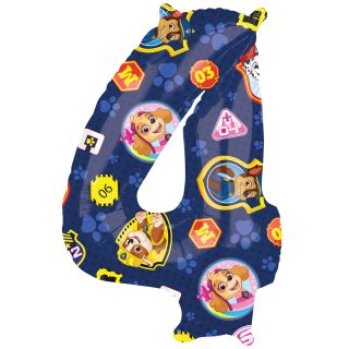 Anagram 26″ L27 Paw Patrol Number 4 Shape Pkt - 4213801
