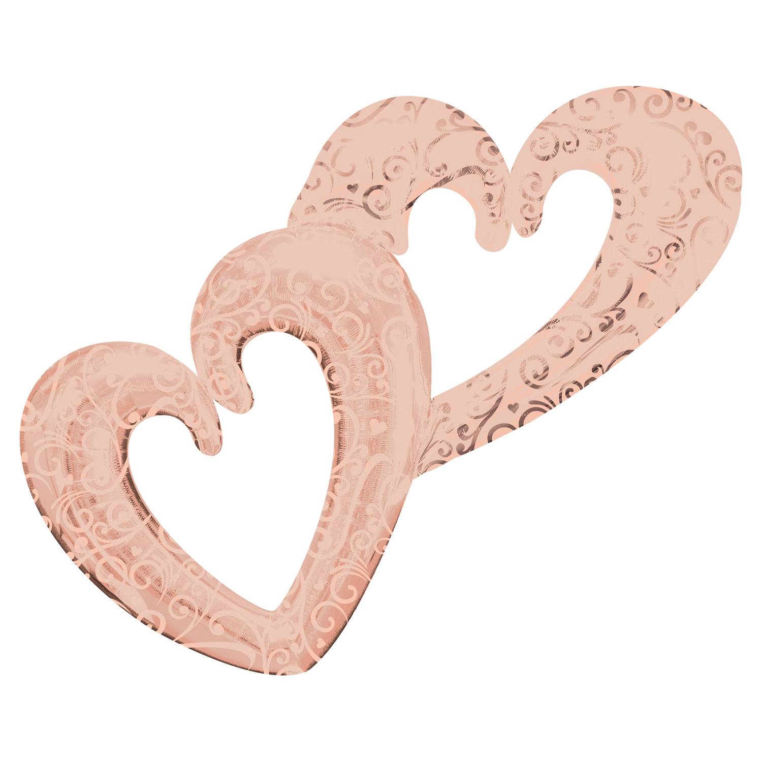 Anagram Interlocking Hearts Rose Gold Multi Balloons 53"/134cm w x 36"/91cm h P70