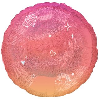 Anagram Sparkle Ombre Standard Holographic Foil Balloons S50
