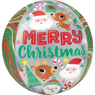 Anagram Adorable Christmas Buddies Orbz 15"/38cm w x 16"/40cm h Foil Balloons G20
