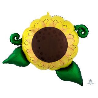 Anagram Satin Infused Sunflower SuperShape Foil Balloons 30"/76cm w x 26"/66cm h P35